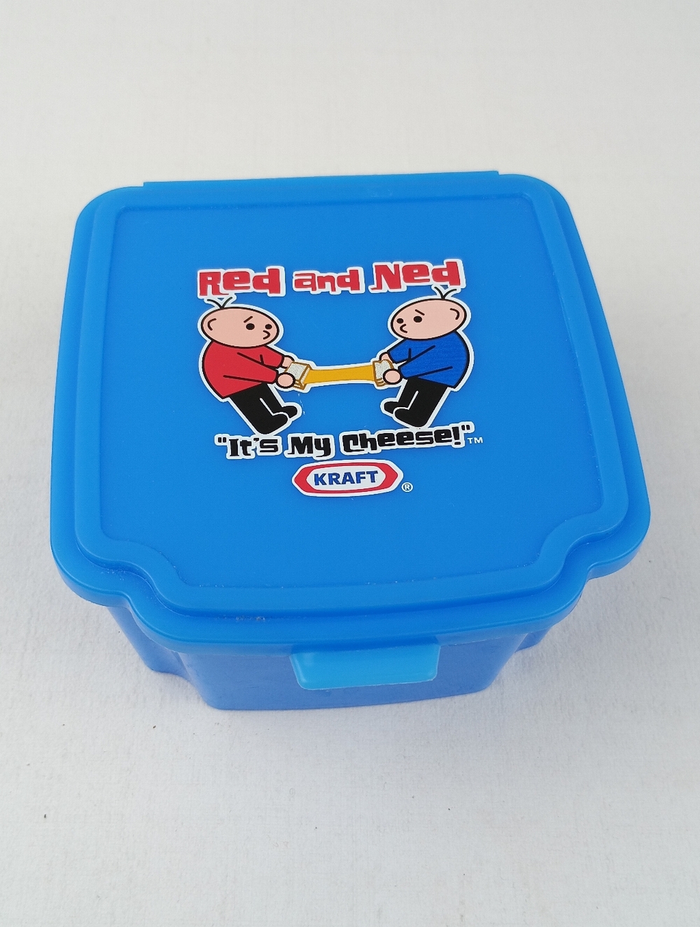 Kraft Vintage Cheese Singles Keeper Container Red and Ned Its My Cheese Blue